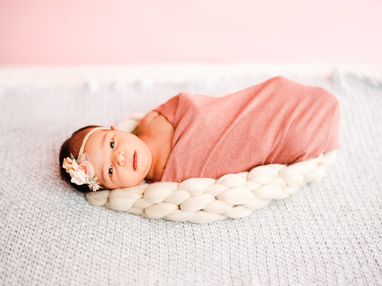 Ava - Newborn - Family Photography - Newborn Photography - At-Home Portraits - Color backdrop - Pink Backdrop - West Covina - California