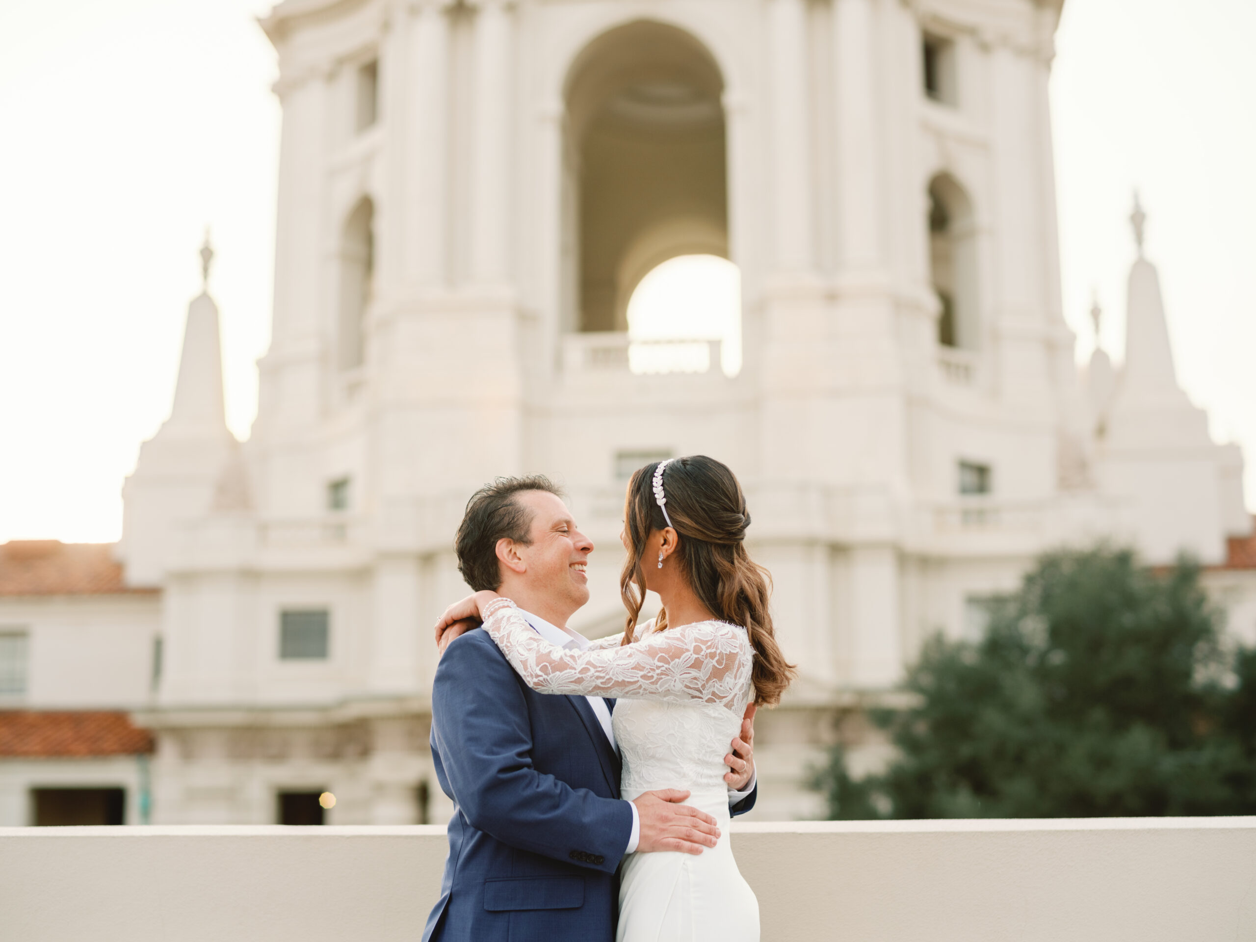 Pasadena City Hall - Elopement - Wedding - Pasadena, California - Engagment - Couple Portrait