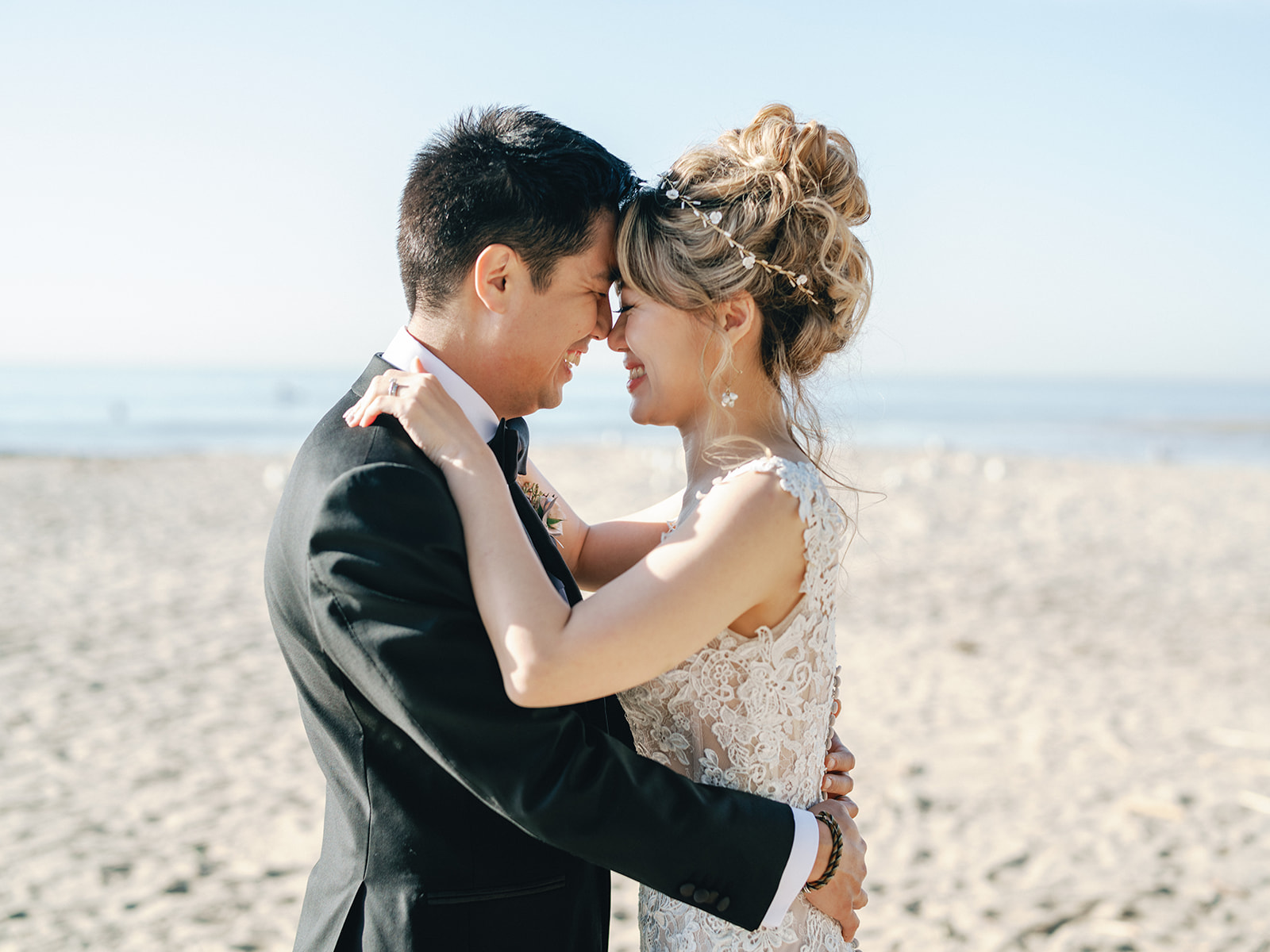 Intimate Wedding and Reception at Inn of the Seventh Ray. Wedding Portrait session at Topanga State Beach.